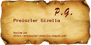 Preiszler Gizella névjegykártya